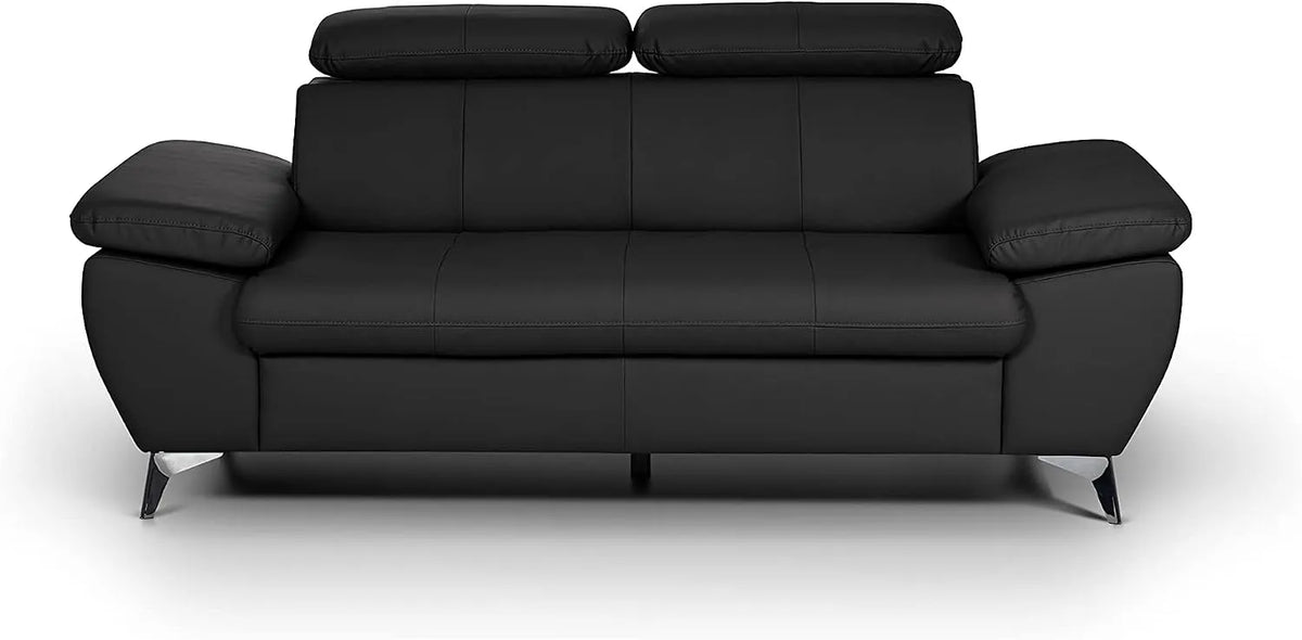 Sofagarnitur – aus PU-Leder, 196 × 83 × 100, schwarz