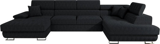 Ecksofa und Wohnlandschaft — Cotere Bis, U-Form, rechte Ausrichtung, mit Cordbezug, mit Bettkasten, mit Schlaffunktion