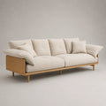 3-Sitzer Sofa Eichenholzrahmen Polyester Beige 220cm