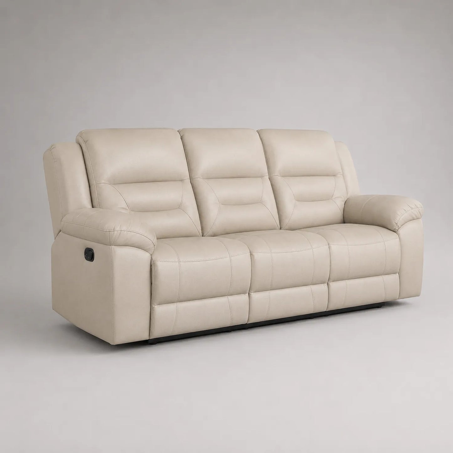 3-Sitzer Sofa mit Relaxfunktion PU-Leder Beige 200cm