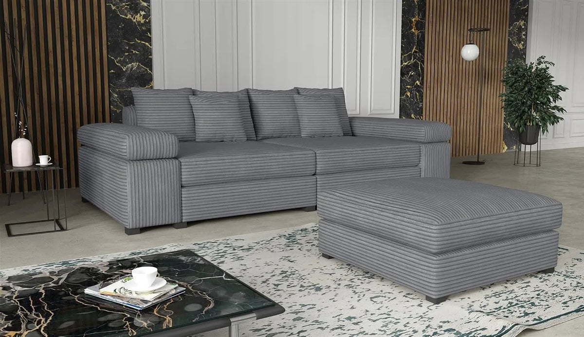 Hocker — Riesensofa Arezzo, grau, mit Stoffbezug