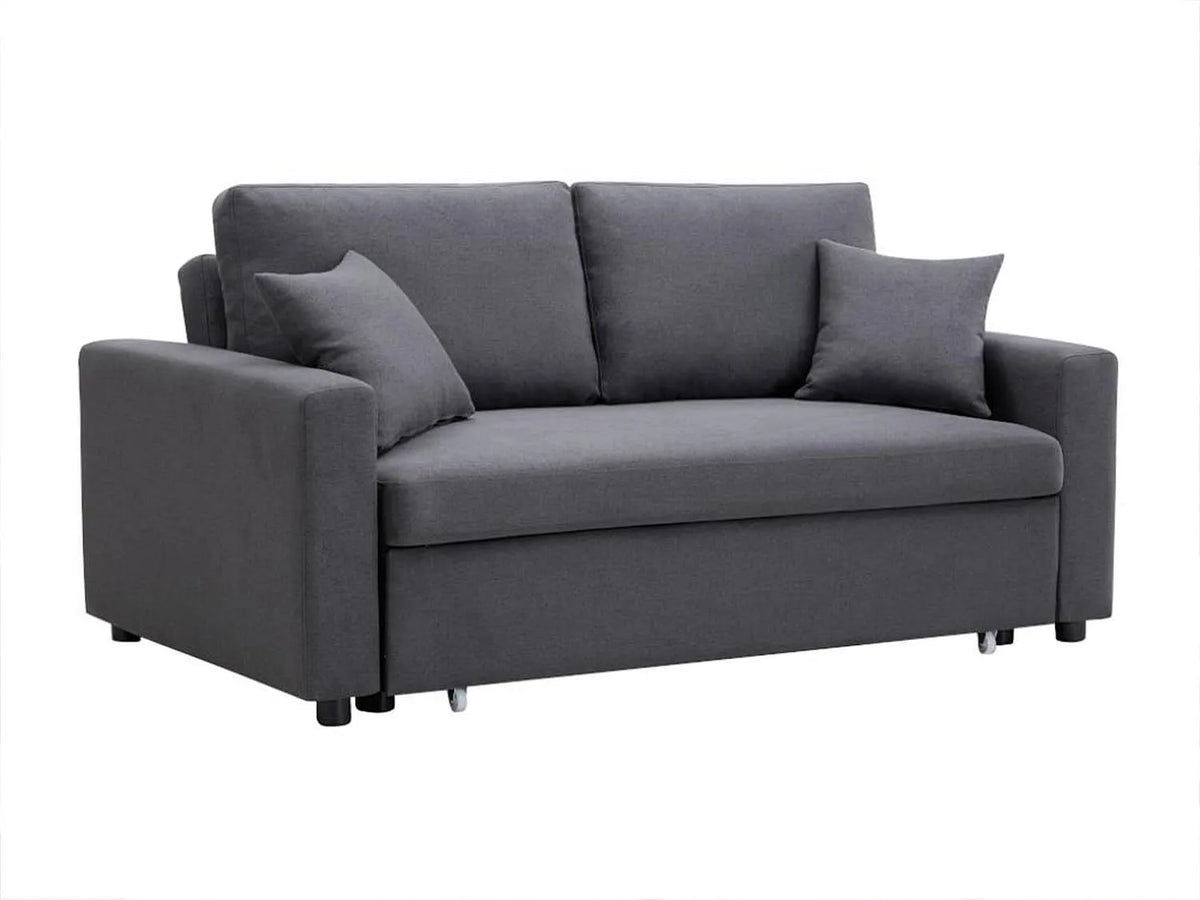 Schlafsofa und Sofabett – INIZOR, 3-Sitzer, anthrazit, mit Stoffbezug