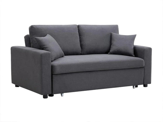 Schlafsofa und Sofabett – INIZOR, 3-Sitzer, anthrazit, mit Stoffbezug