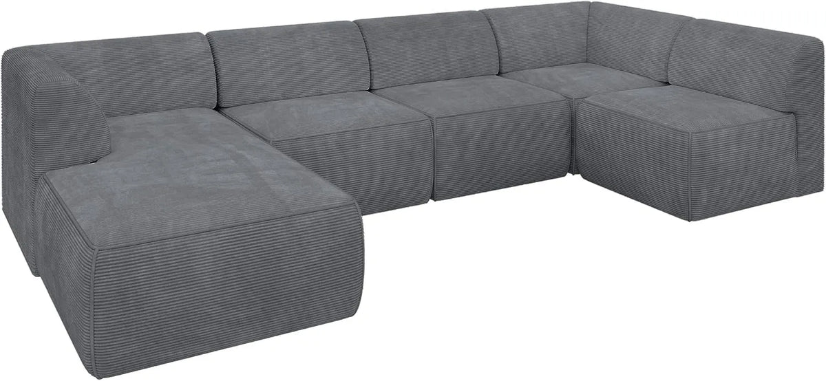 Ecksofa und Wohnlandschaft – MOVO, L-Form, U-Form, 345 × 180 × 78, grau
