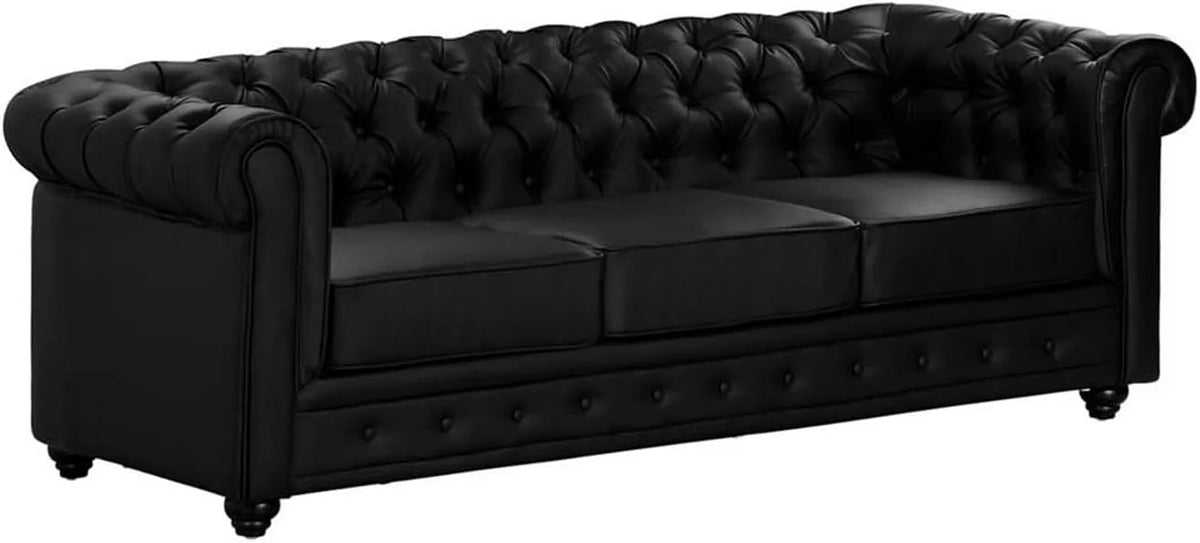 Sofa – aus PU-Leder, schwarz