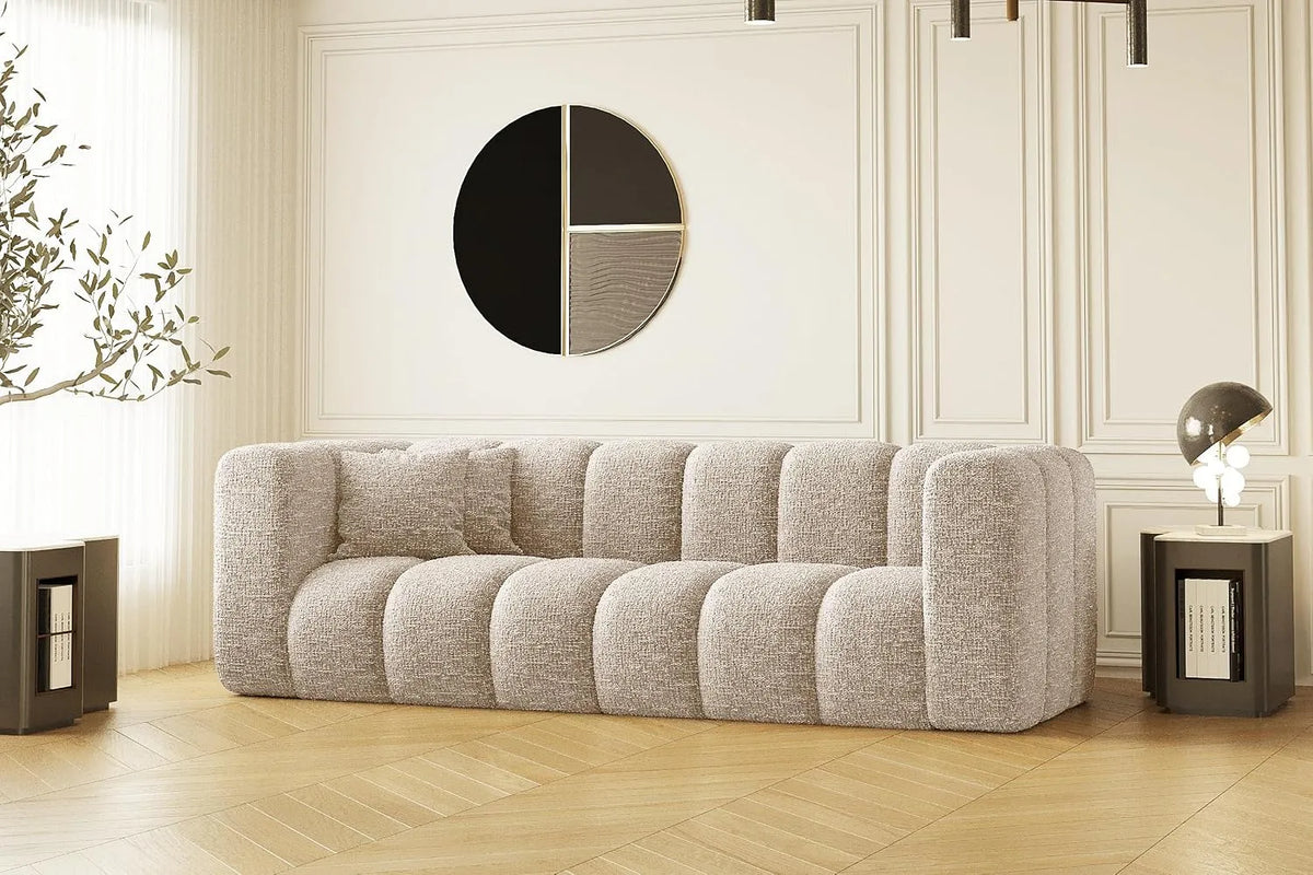 Hundezwinger — mit Chenille-Bezug, Schaumstoffpolsterung, mit Kissen, 3-sitzer