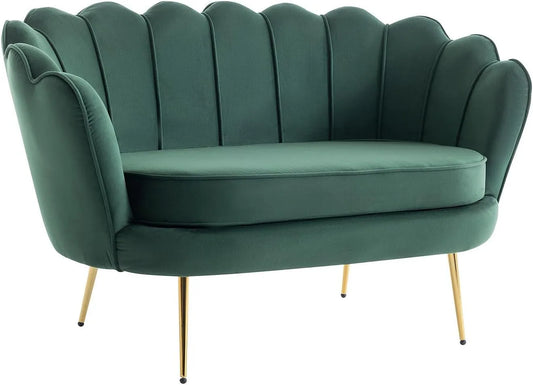 Pascal Morabito Muschelsofa 2-Sitzer – Dandelion, mit Samtbezug