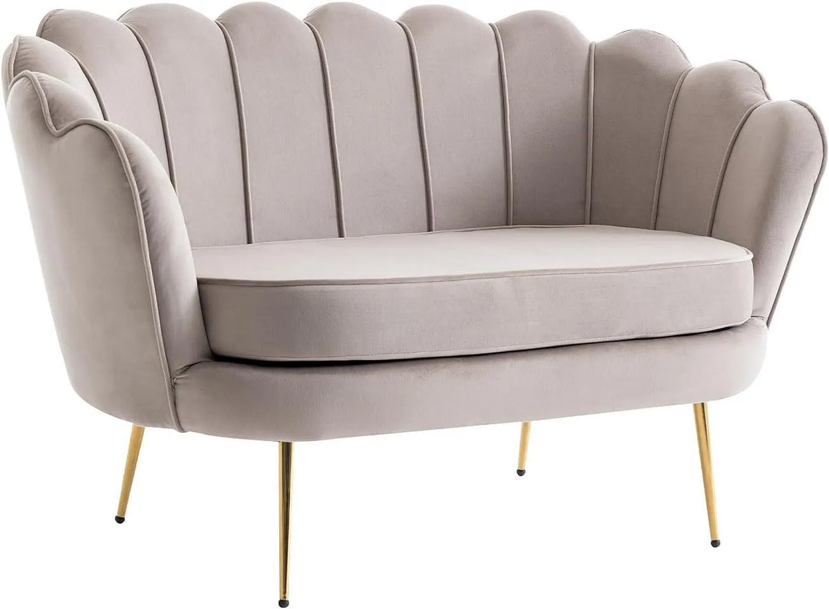 Vente-unique Muschelsofa 2-Sitzer — mit Samtbezug