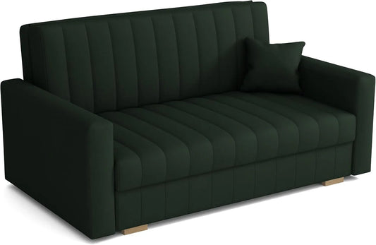 Schlafsofa und Sofabett – mit Bettkasten, mit Schlaffunktion, 3 Sitzer, 153 cm, grün, 3-Sitzer