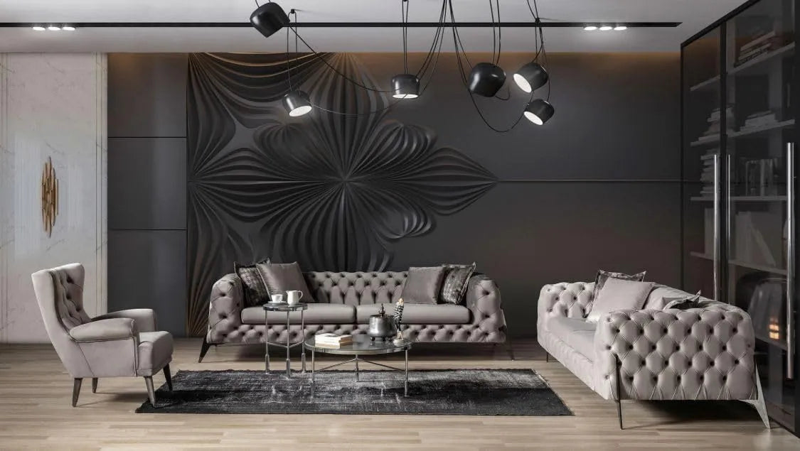 Ecksofa und Wohnlandschaft – PEARL, mit Samtbezug