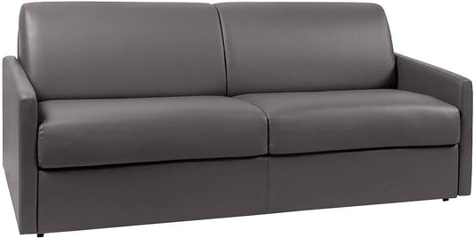 Schlafsofa und Sofabett — aus PU-Leder, grau