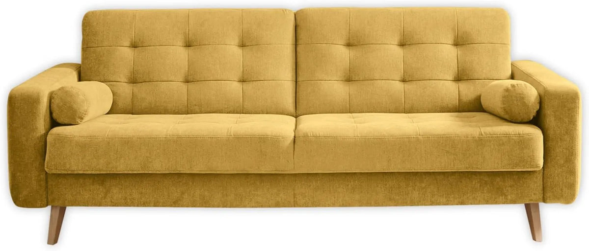 Schlafsofa und Sofabett — mit Stoffbezug, mit Bettkasten, mit Schlaffunktion, aus Massivholz, 222 × 86 × 90 cm, klappbar