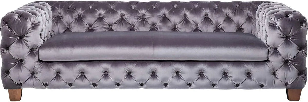 Sofa – mit Samtbezug, 3-Sitzer, 68 × 245 × 100cm, grau, mit Stoffbezug
