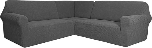 Ecksofa und Wohnlandschaft – Möbelschutz, 3-teilig, 5-Sitzer, grau