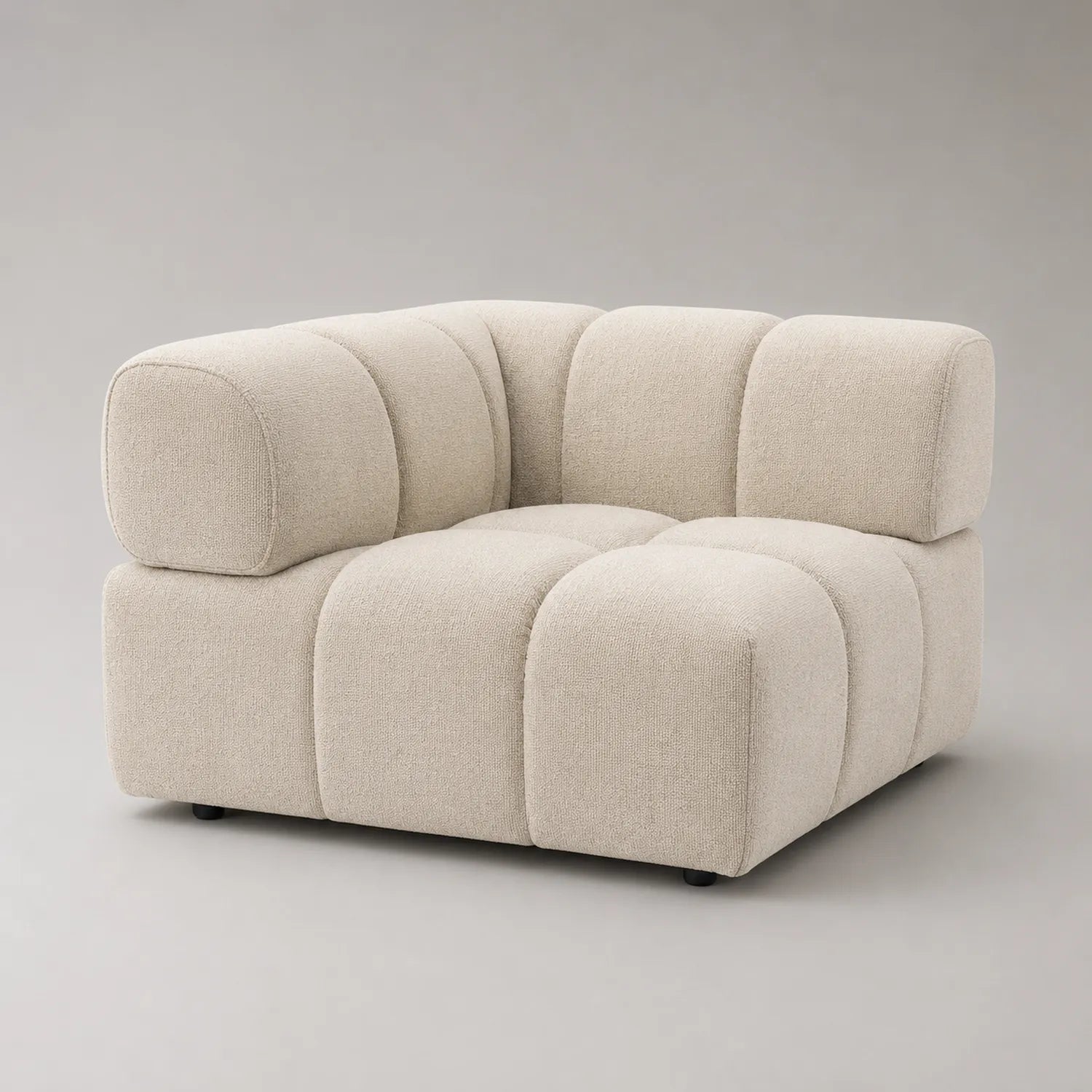 Eckteil Sofa Polstermöbel Polyester Stoff Beige 90x90x70 cm
