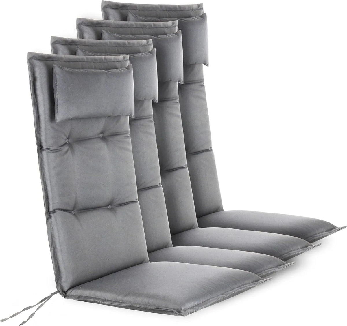 Stuhl – mit Kissen, wasserbeständig, 4er-Set, 120 × 50 cm, grau