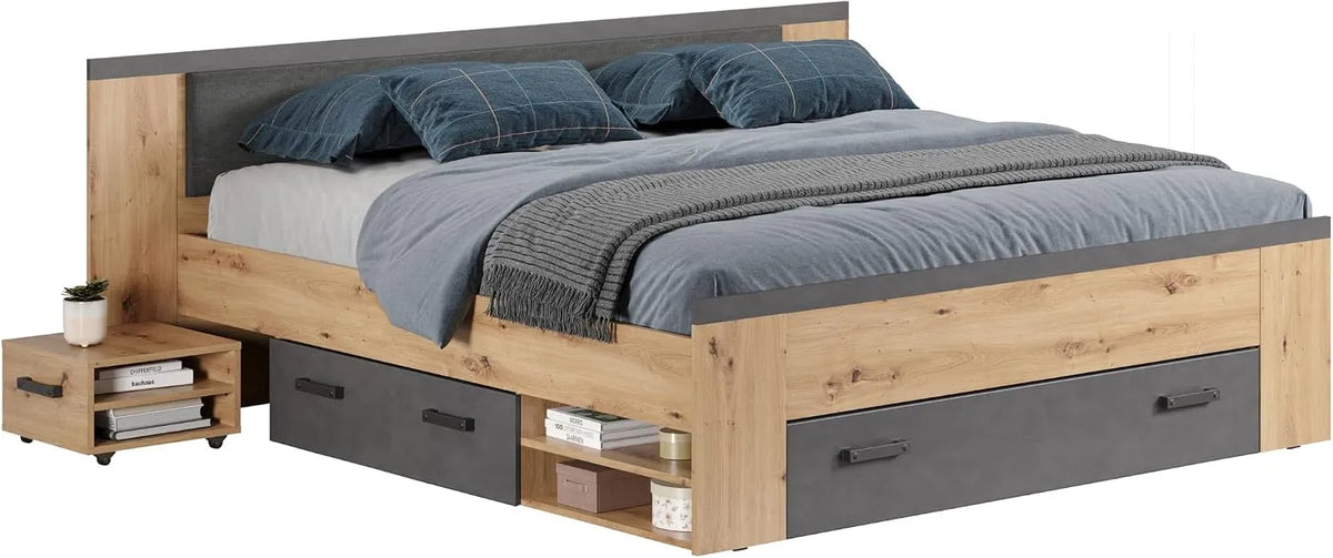 Bettgestell und Bettrahmen: mit Rollen, 180 × 200cm, 230 × 87 × 203 cm