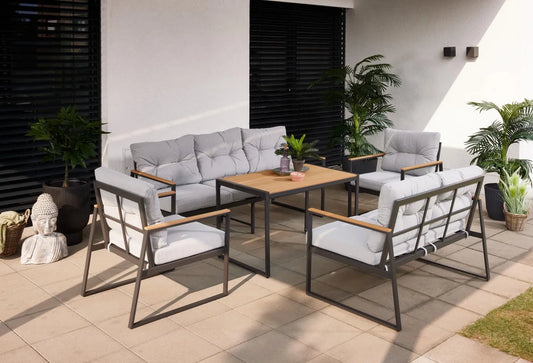 Gartenmöbel-Set und Lounge-Set — aus Stahl, 5-teilig