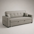 3-Sitzer Schlafsofa Stoff Grau mit Stauraum