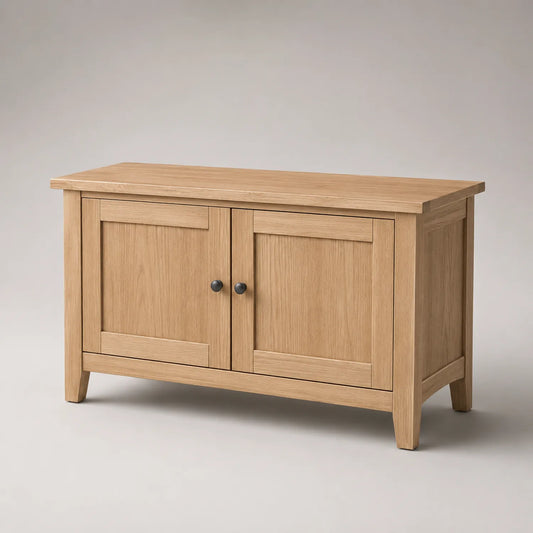 Holz Flurbank mit Stauraum Eiche 40cm x 80cm x 35cm