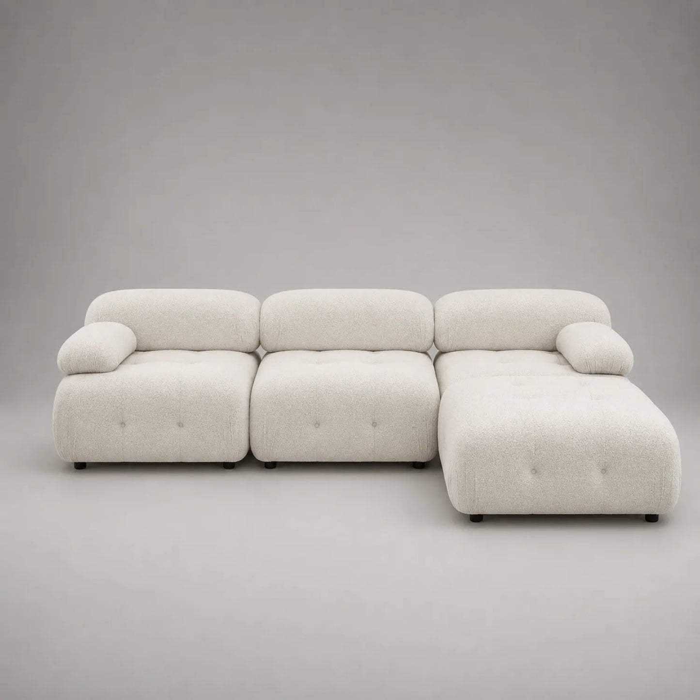 Modulares Ecksofa Bouclé Beige L-förmig