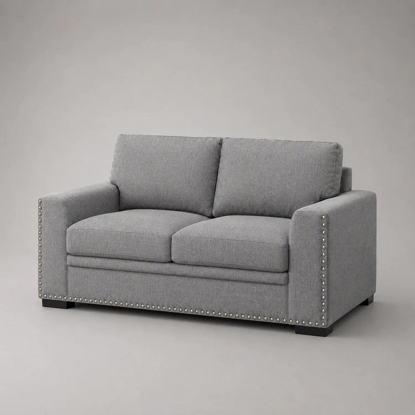 2-Sitzer-Sofa Holzrahmen Polyester Hellgrau 160 cm