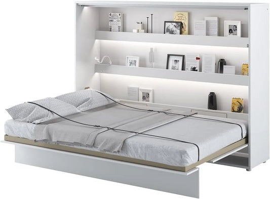 Aufbewahrungsschrank – BC-04, mit Lattenrost, 140 × 200cm, weiß, MEBLINI BC-04