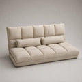 Beiges Sofa aus Leinenmischung mit verstellbarer Rückenlehne
