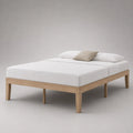 Doppelbett aus Eiche mit Baumwollbezug 200x160 cm Weiß