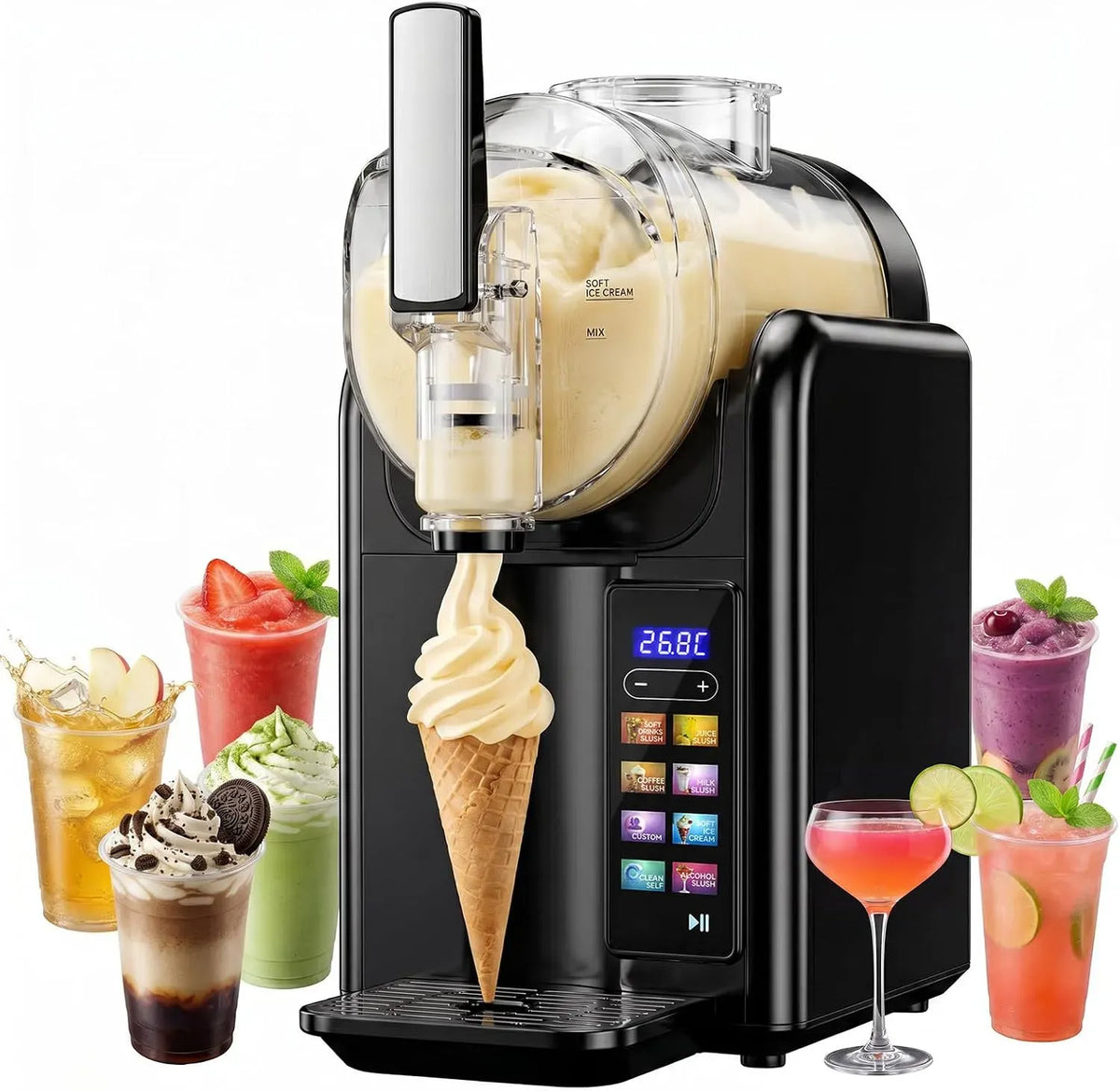 slushie maschine, Slush Maschine, eismaschine, Speiseeismaschine, Slush-Eisbereiter, 2 L, für Eiscreme
