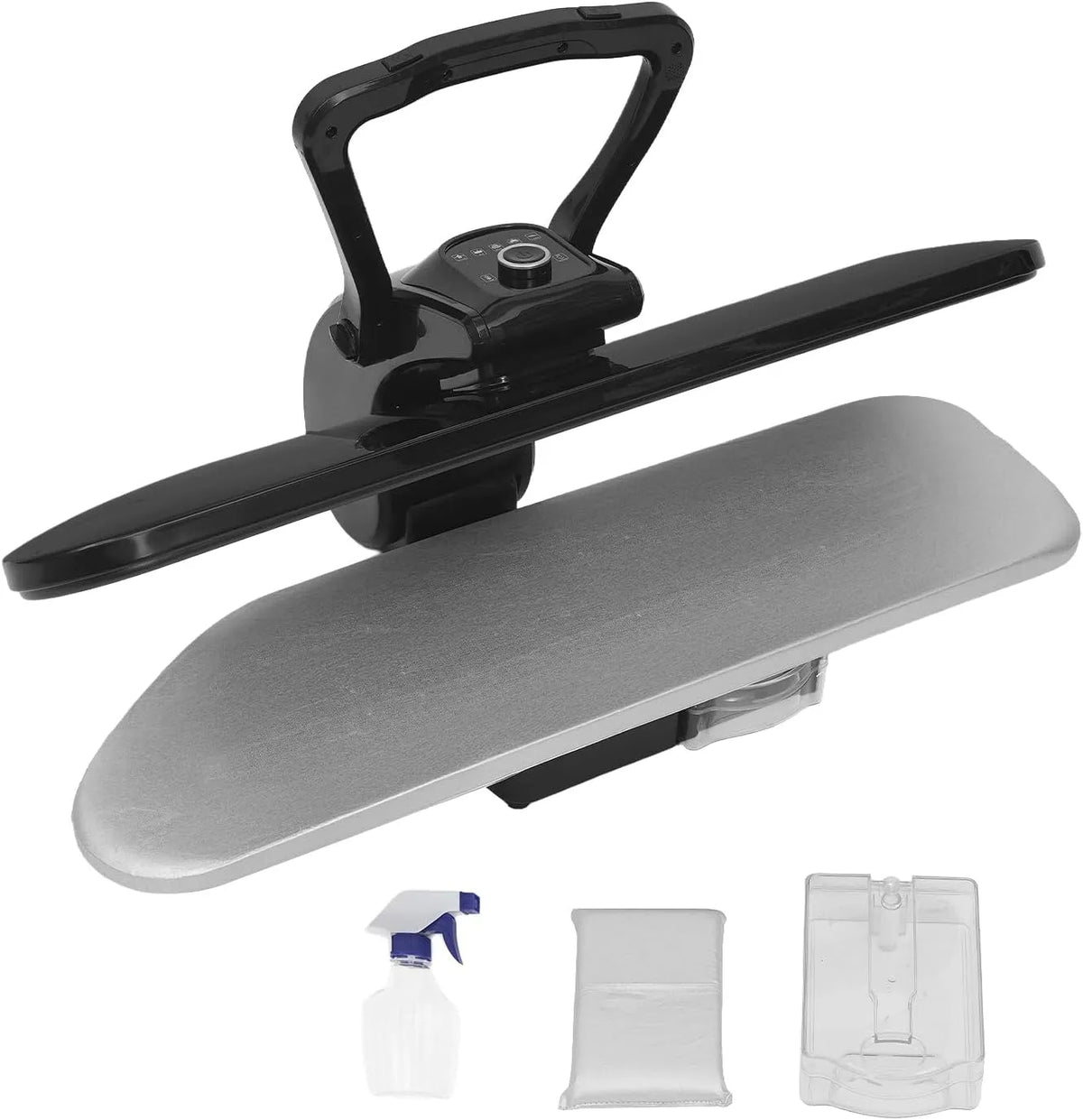 Stoffpressemaschine, Dampfbügelpresse, Bügelmaschine, Dampfpresse, 2200 W, 90 bis 200 °C, 5 Modi, Schwarz, für Kleidung