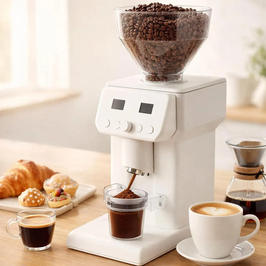 Bohnenbehälter, Scheibenmühle, Antistatisch, Kaffeemühle, Kaffeebohnenmühle, 50 mm, 550 g, Timer