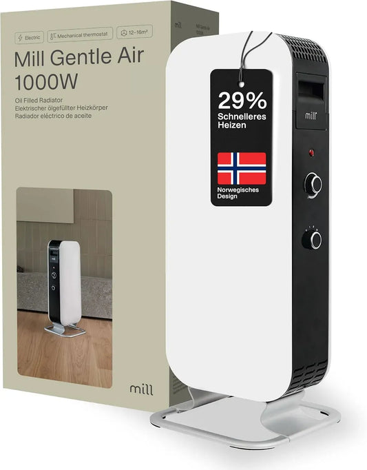 Elektroheizung, 1000 W, Mill, Thermostat, Weiß, bis zu 16 m²