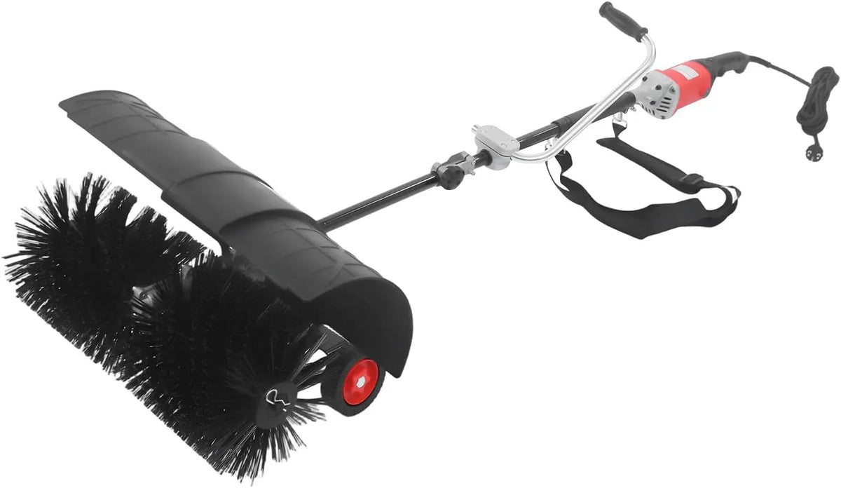 2-in-1 6-Gang Rasenreinigungsgerät, Handkehrmaschine, Kehrgerät, Bodenkehrmaschine, 1600 W, für Rasen Gehwege Einfahrten Kunstrasen