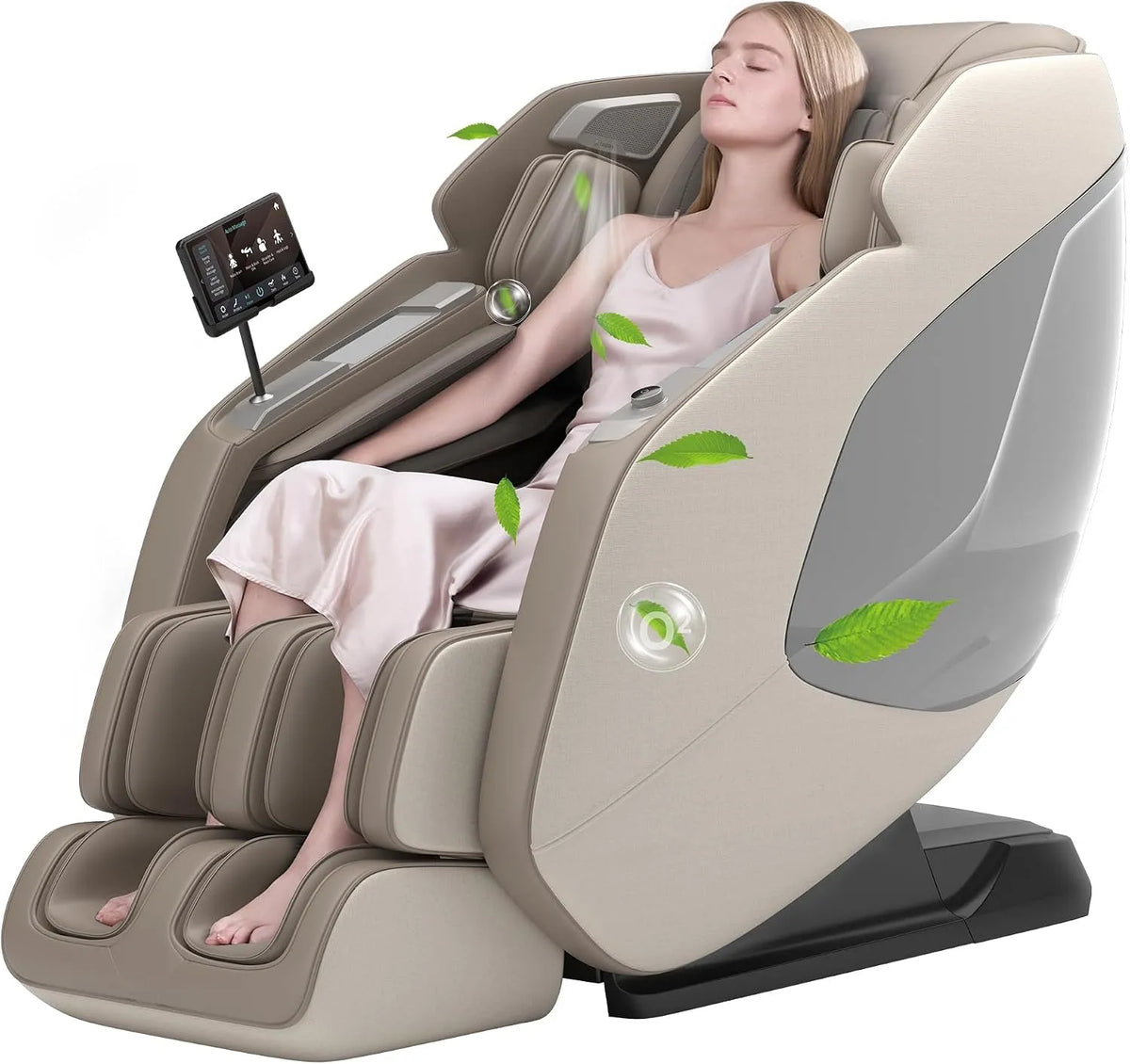 Relax- und Massagesessel, Real 4D-Massagesessel PS5200, Transportrollen, Touch-Bedienung, UI-Touchscreen, Massageliege mit SL-Track