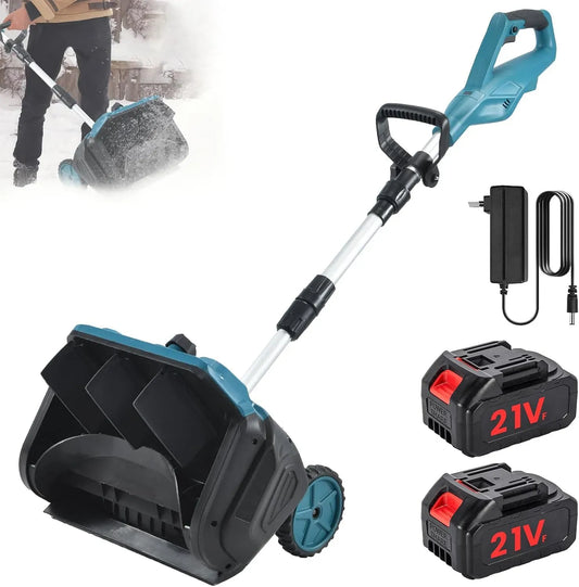 Akku-Schneefräse, Batterie, Motor, Schneeräumgerät, 30CM, 1000 W, 30 CM, 20 CM, kabellos, Blau, für Garten