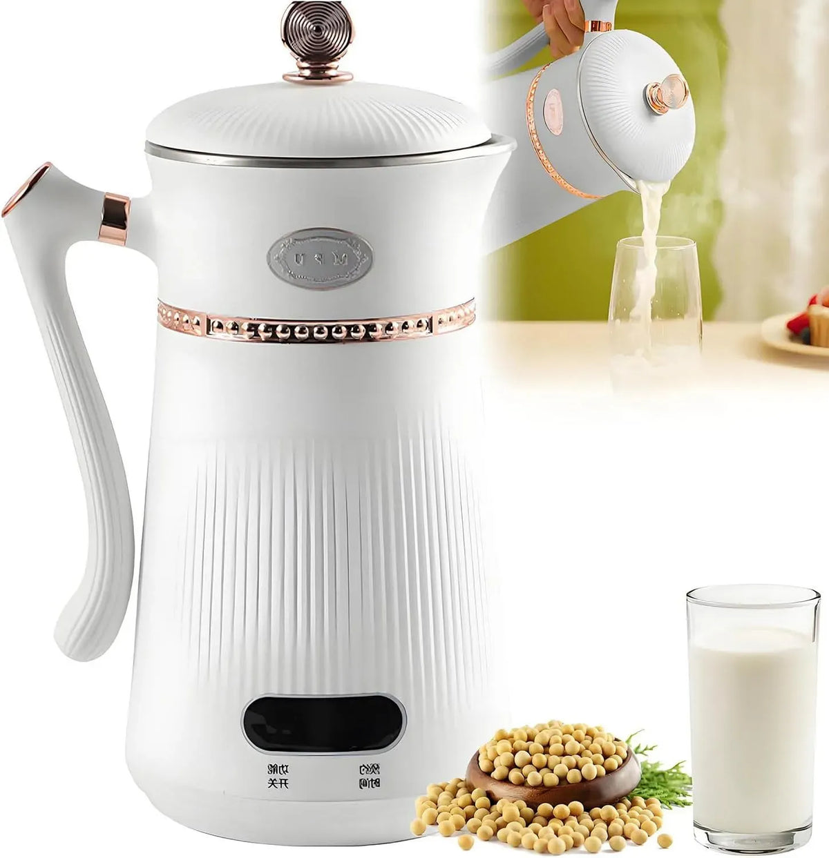 12-Stunden-Timer Sojamilchbereiter, Nussmilchbereiter, 1000 ml, Wärmefunktion, für Soja