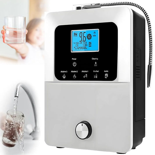 Wasserstoffgeneratormaschine, LCD-Touch-Wasserfilter, Wassermaschine, Ionisator, Trinkwasserfiltersystem, Touch-Bedienung, LCD-Display, Silber