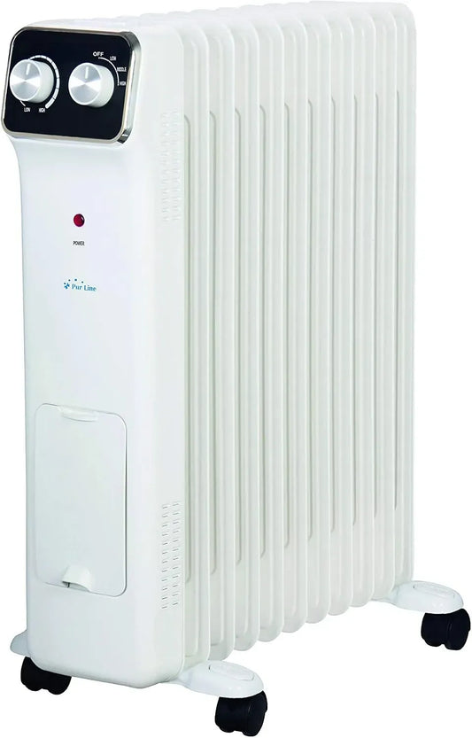 Elektroheizung, 2500 W, PURLINE HOTI OR2500, tragbar, Thermostat, Weiß, 11 Elemente, kompakt und tragbar, 3 Leistungsstufen