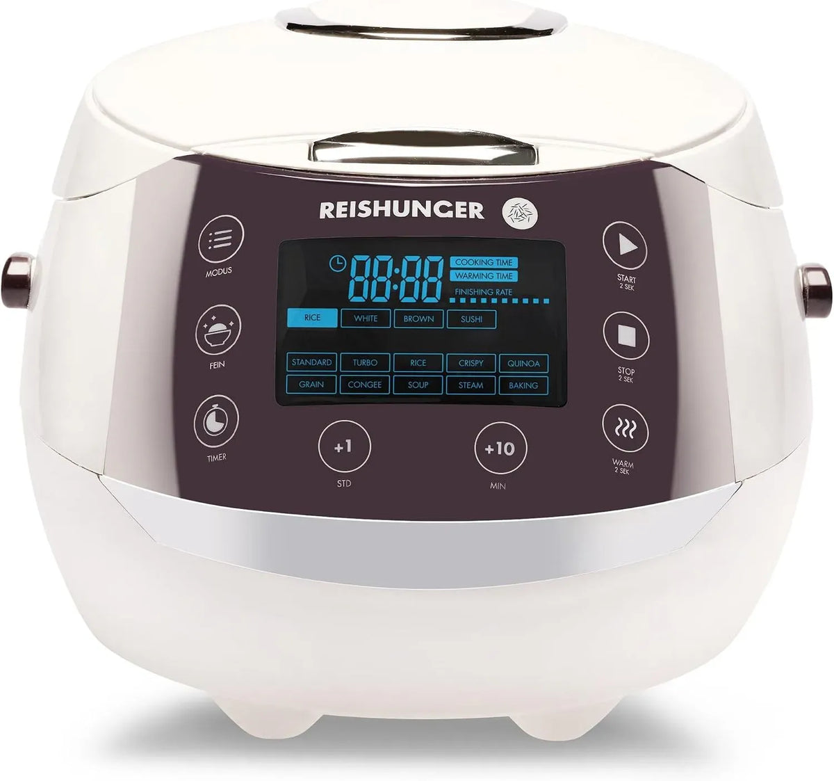 Reiskocher, Dampfgarer, elektrischer Reiskocher, 1,5 L, Weiß, REISHUNGER
