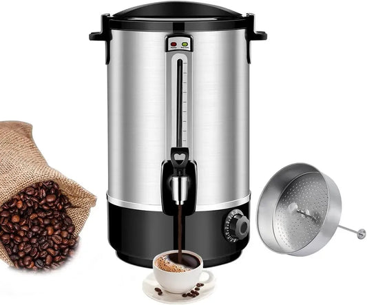 Kaffeemaschine Silber1500W, 8 L, Edelstahl, Kaffeebereiter