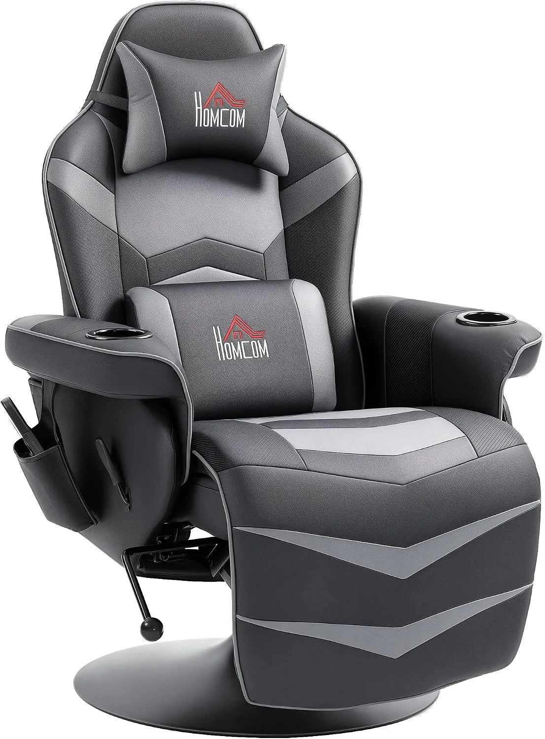 Relax- und Massagesessel, HOMCOM, Wohnzimmergestaltung, Grau, 360° Drehbarer TV Sessel mit Fernbedienung, Kunstleder