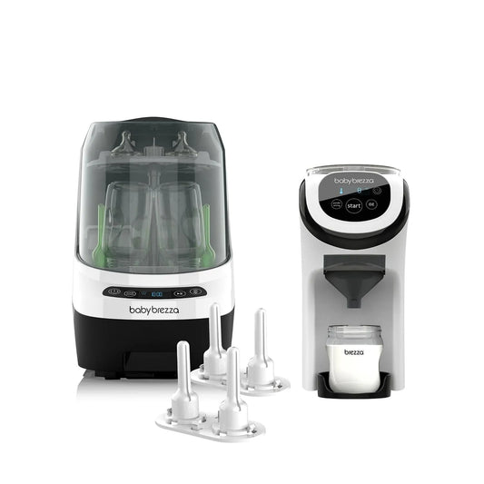 Kompaktes Komplettset für automatische Babyflaschenzubereitung sowie hygienisches Reinigen & Sterilisieren, für Baby Brezza Bottle Washer Classic &