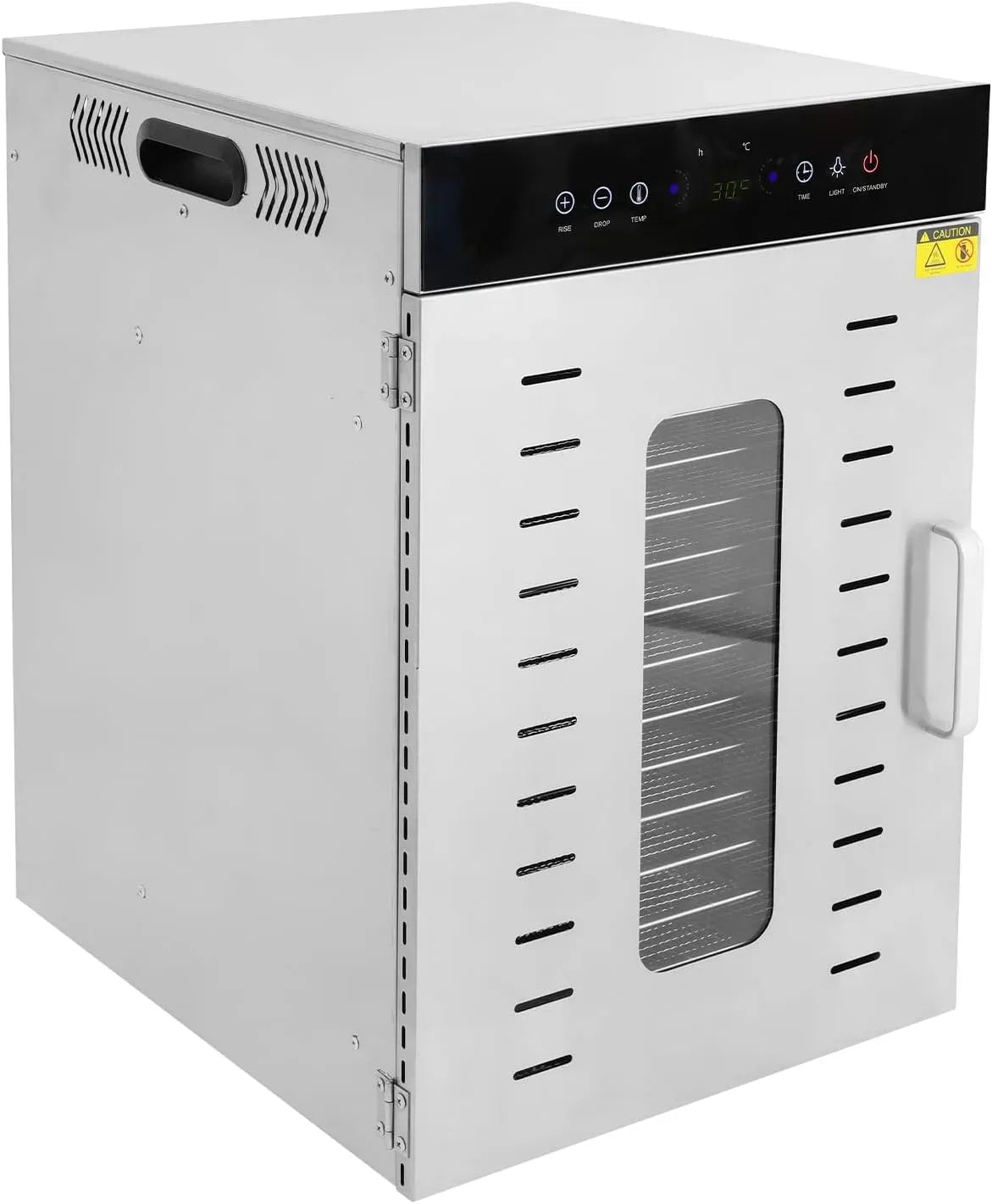 Wäschetrockner, 1350 W, Dörrgerät, Timer, Edelstahl, Dehydrator mit 16 Gittern und Timer