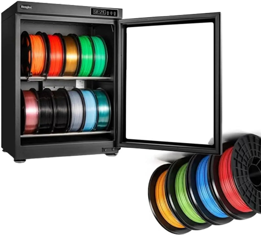 3D-Filament-Trockenschrank Filament-Trockenschrank, Edelstahlregal, 70 L, 50 kg, 4 mm, 3D-Optik, Kunststoff, Glas