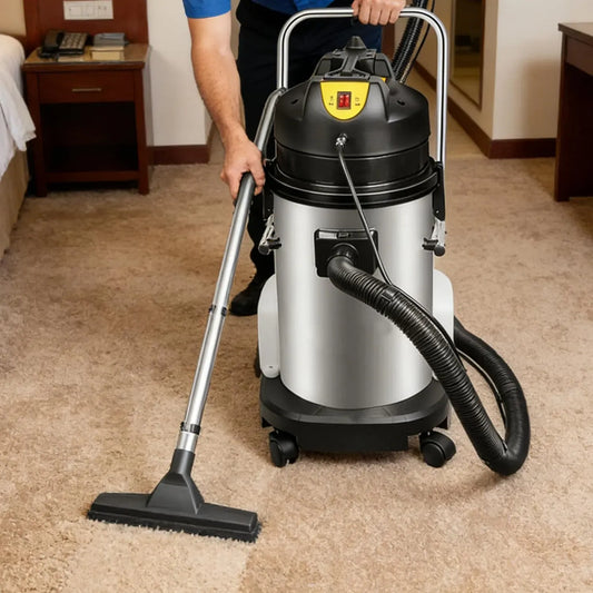 Ipx4 Teppichreinigungsmaschine, Trockensauger, Teppich- und Polsterreiniger, 40 L, IP65, Transportrollen, gewerblich