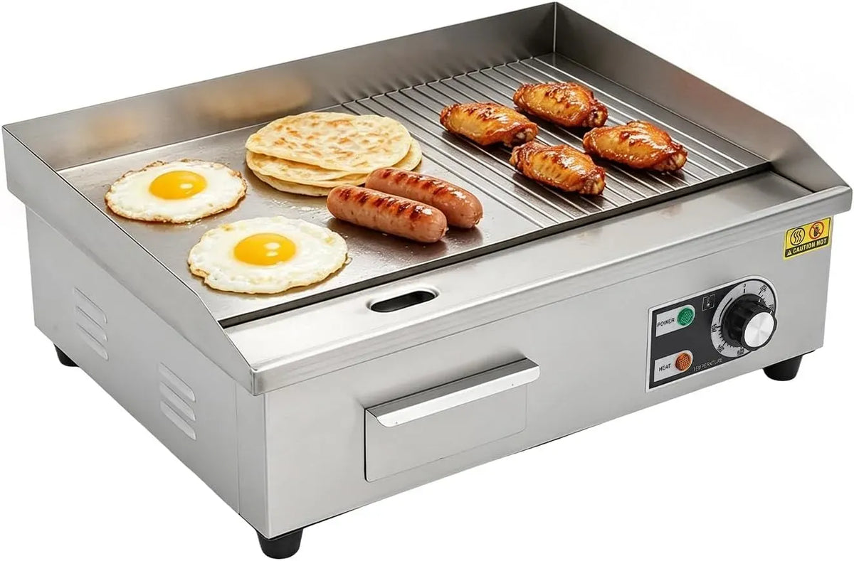 Edelstahl-Restaurantgrill, Elektrogrill, Tischgrill, elektrischer Tischgrill, 55x43x24cm, 3000 W, gewerblich, für Imbissbuden, Kommerzielle
