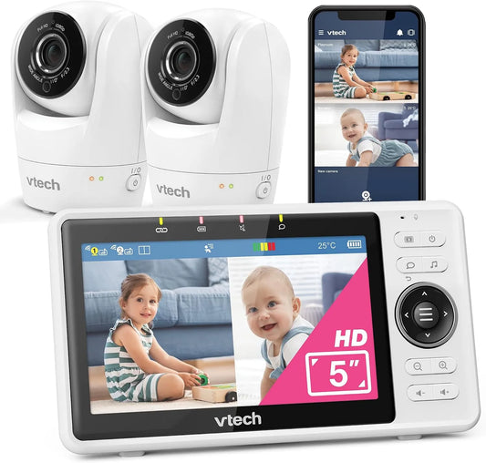 1080p-FHD-Kamera VM901-2W Temperatursensor, Babyphone, Babyüberwachungsgerät, 2 W, WLAN, Full HD, IPS-Panel, 2 Temperaturzonen