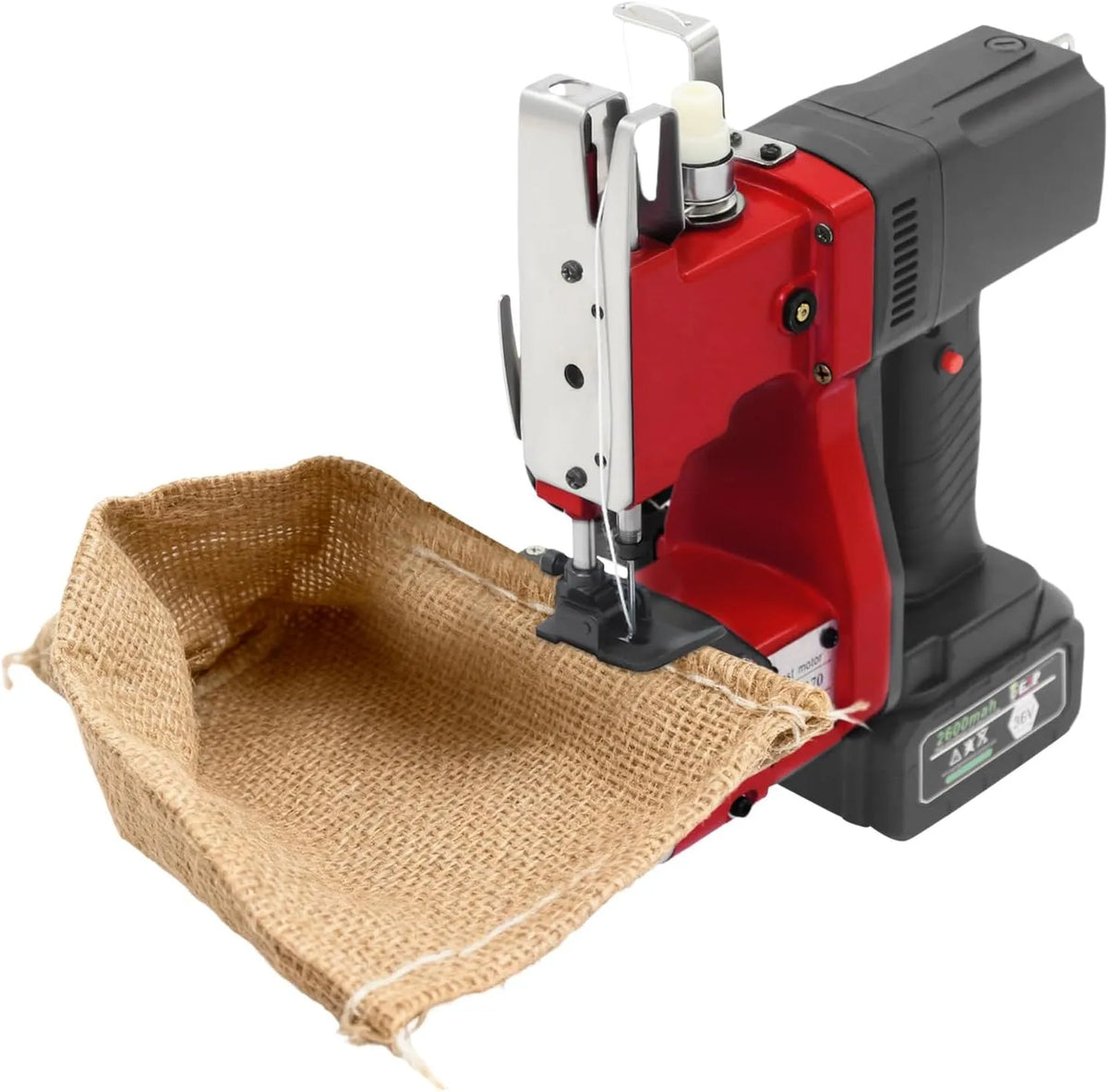 Beutelverschließmaschine, Sacknähmaschine, Handnähmaschine, elektrische Nähmaschine, tragbar, Rot