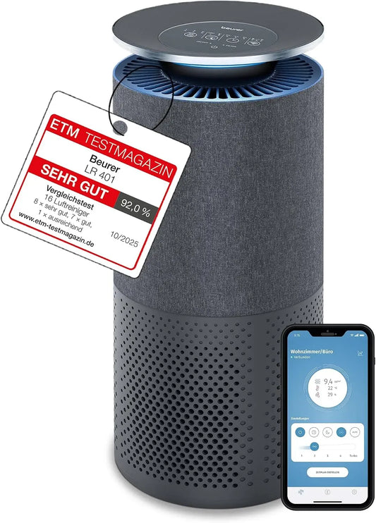 Luftreiniger LR 401, Steuerung und Überwachung der Raumluft per App, für Räume bis 69m²
